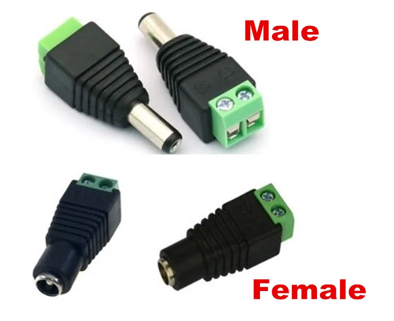 

Female and Male DC Connector 2.1*5.5mm Power Jack Adapter Plug Cable Connector For 3528/5050/5730 LED Strip Light