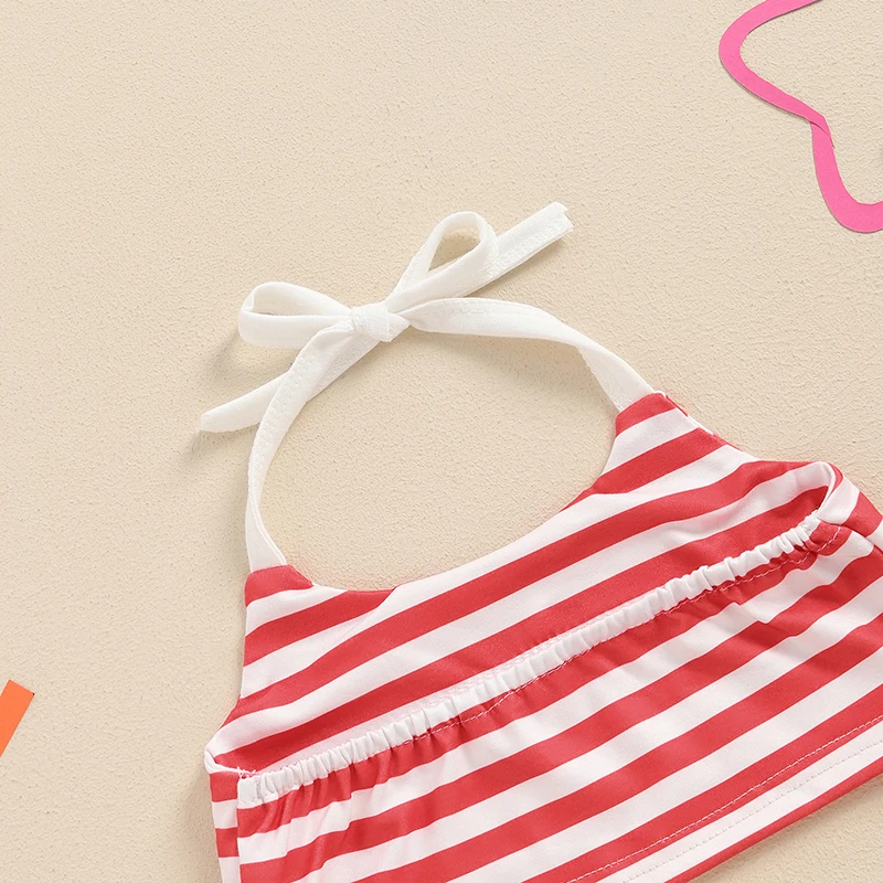 Костюм для маленьких девочек 4 июля укороченный топ без рукавов с лямкой на шее и