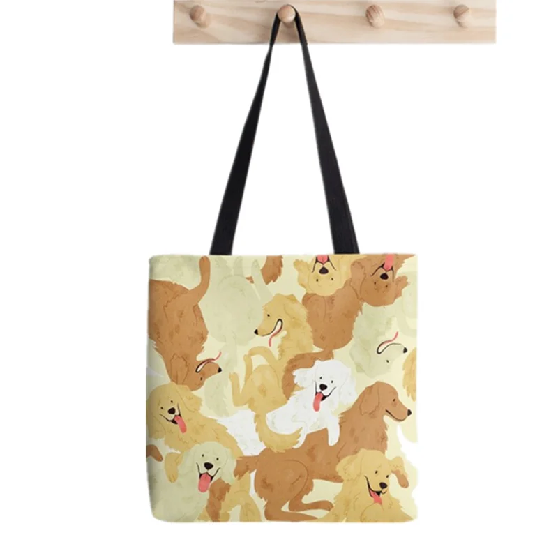 

Shopper Golden retriever Tote Bag Print Tote Bag women Harajuku shopper handbag girl Shoulder shopping bag Lady Canvas Bag
