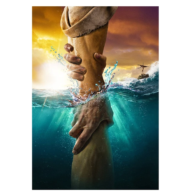 

Постер с изображением Бога Иисуса "Дайте мне свою руку" на холсте