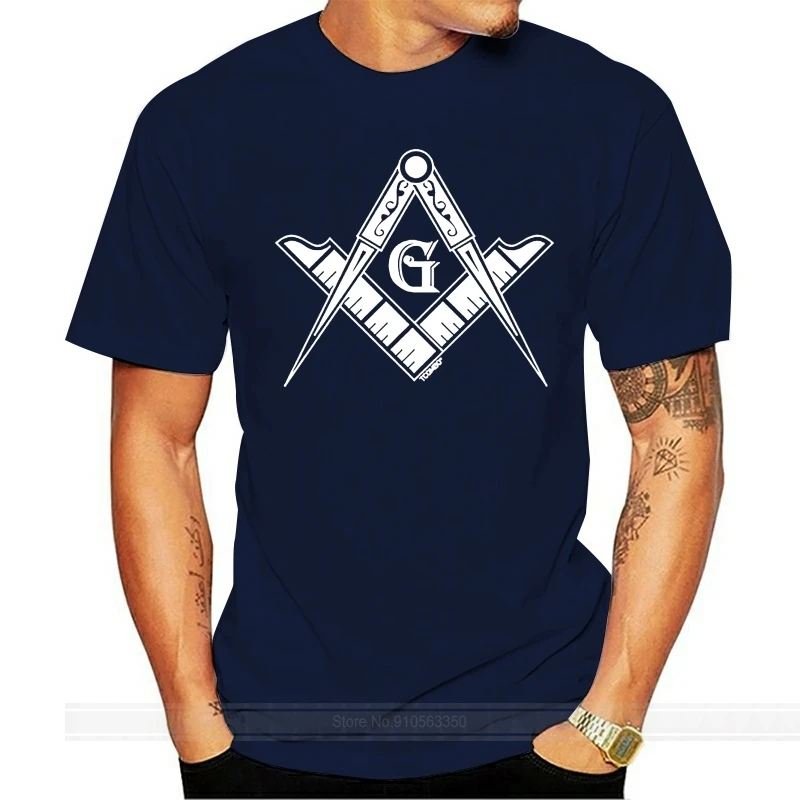 

Masonic T-Shirt Freemasons Masonic Compass Square - O-Neck Cotton streetwear Short Sleeve mens t shirts fashion