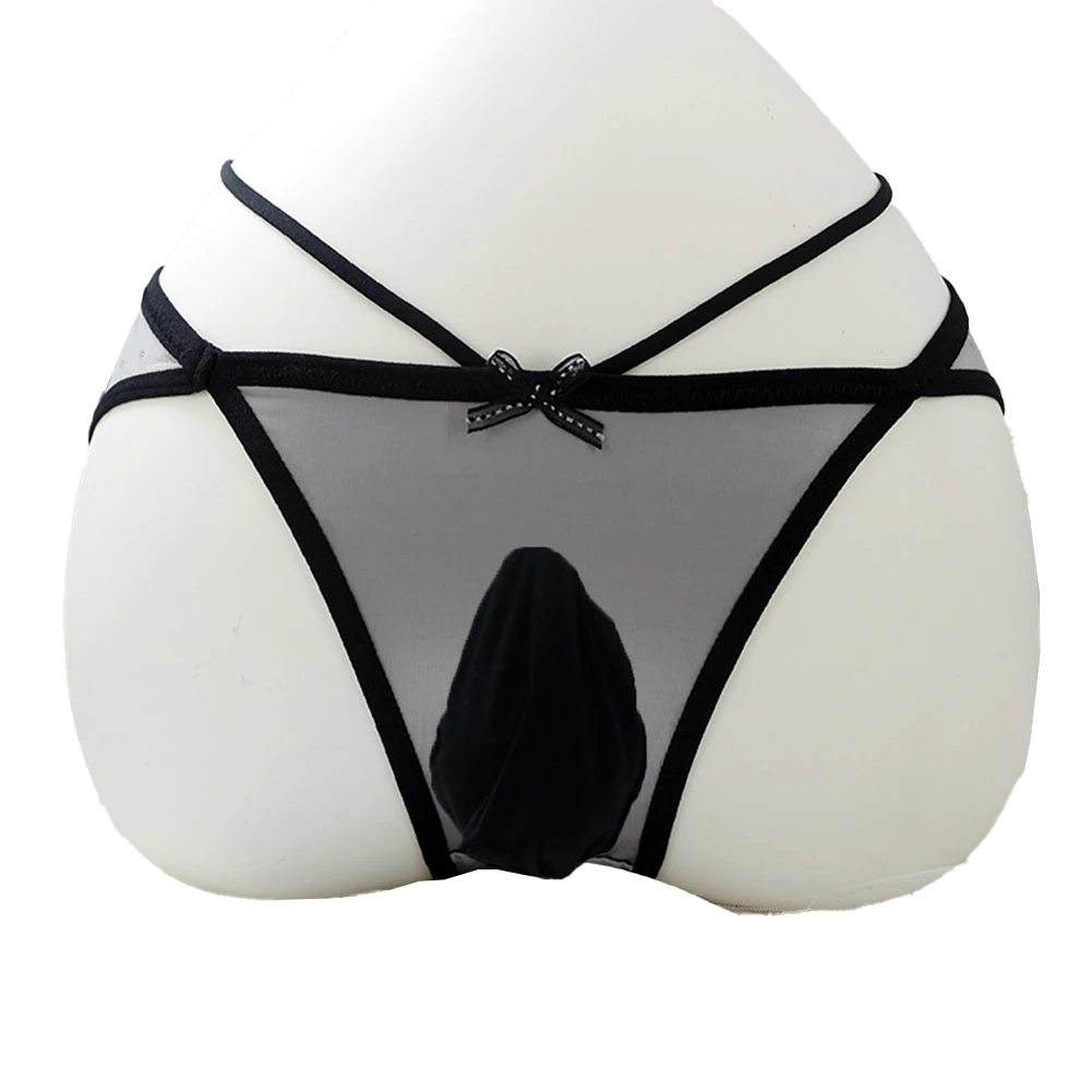 

Трусы-стринги мужские прозрачные кружевные, пикантное нижнее белье для геев, Трусы-стринги с вырезами, однотонное Эротическое нижнее белье