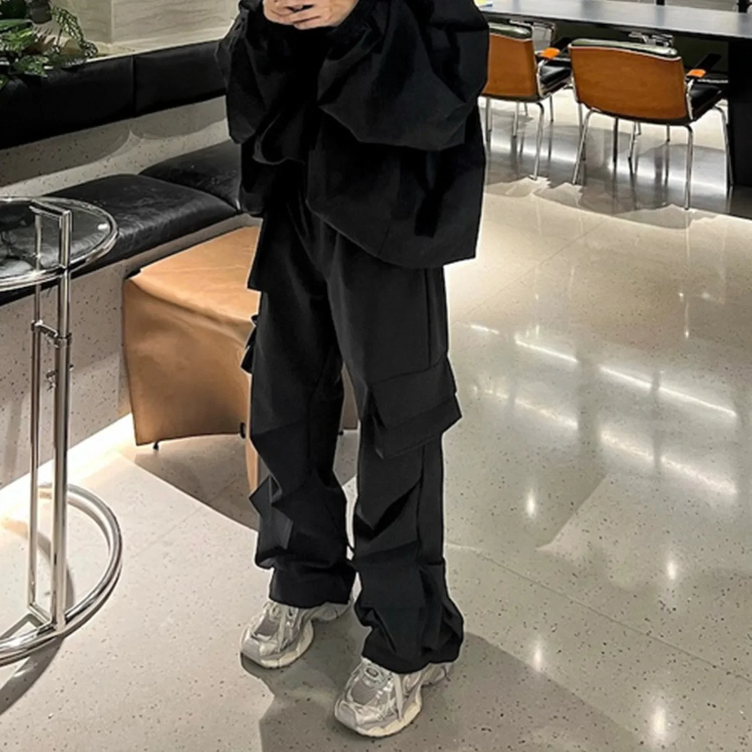 Мотоциклетные Брюки Для Мужчин И Женщин Плиссированные Эластичные Повседневные