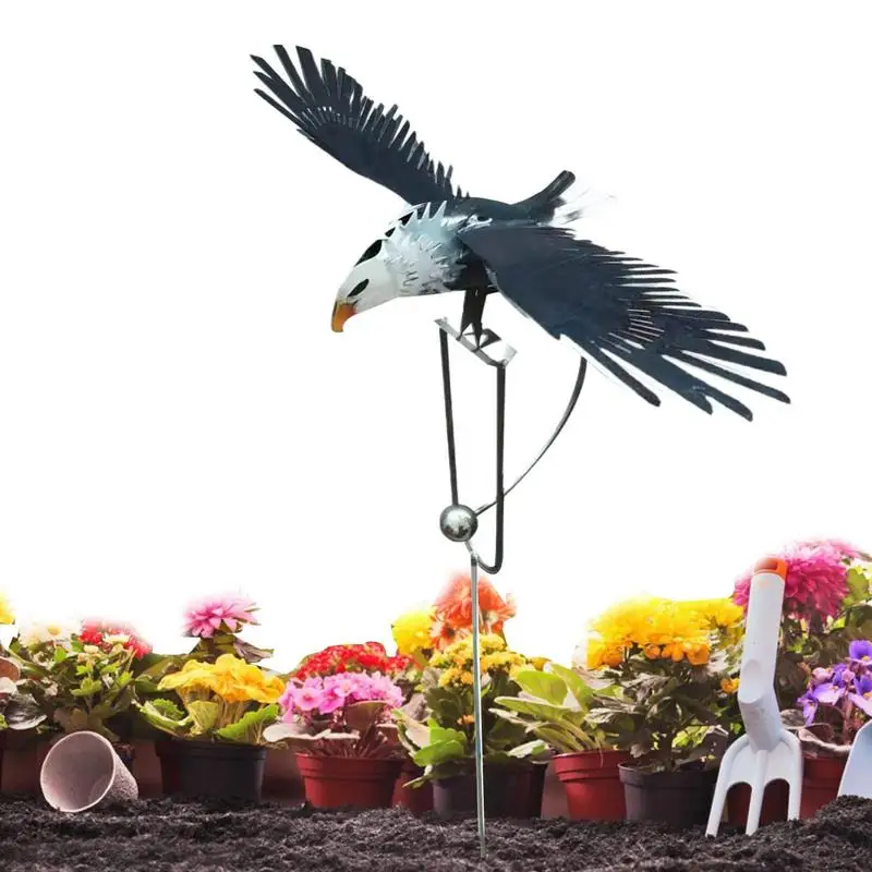 

Eagle Windmill Sculptures Heavy Duty Eagle Garden Stakes Decorative Wind Spinner Sculpture Stake Ornaments For Outdoor Yard Lawn