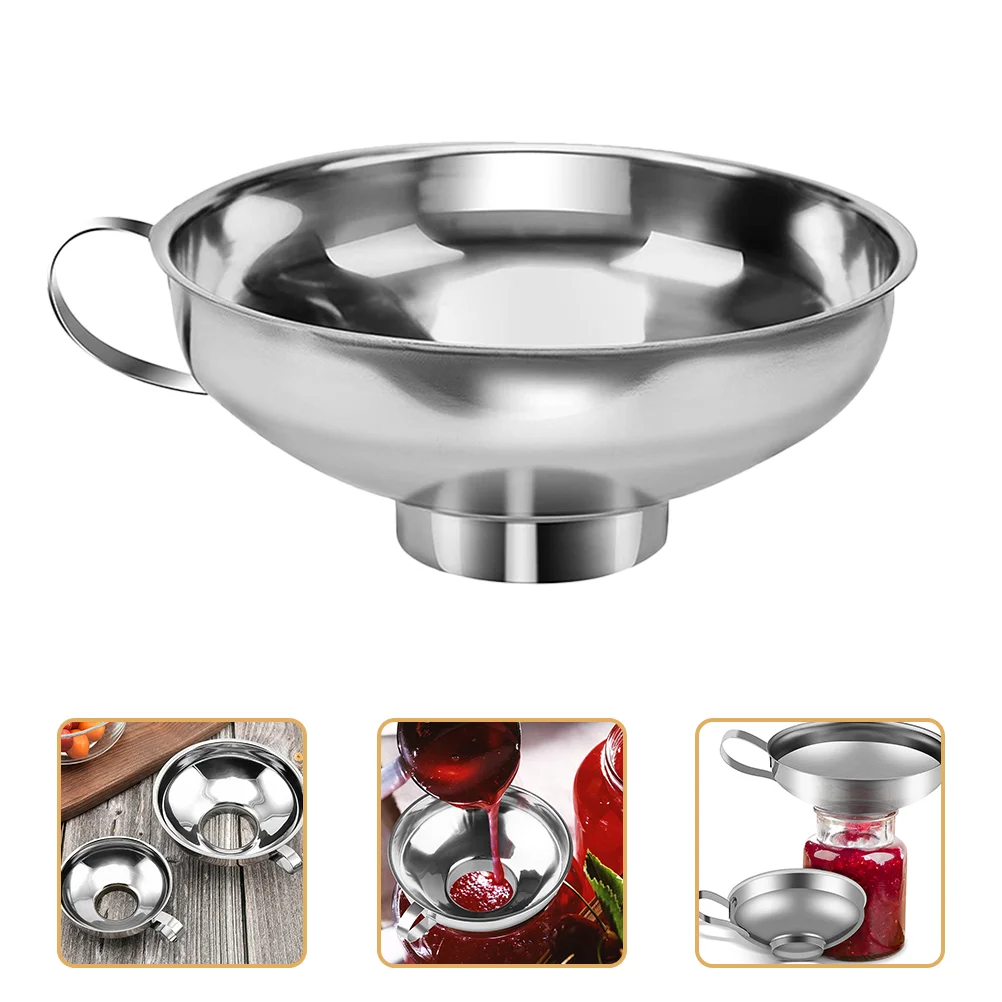 

Funnel Mason Jar Stainless-steel Colander Metal Oil Wide Mouth Canning Multifunction Jam