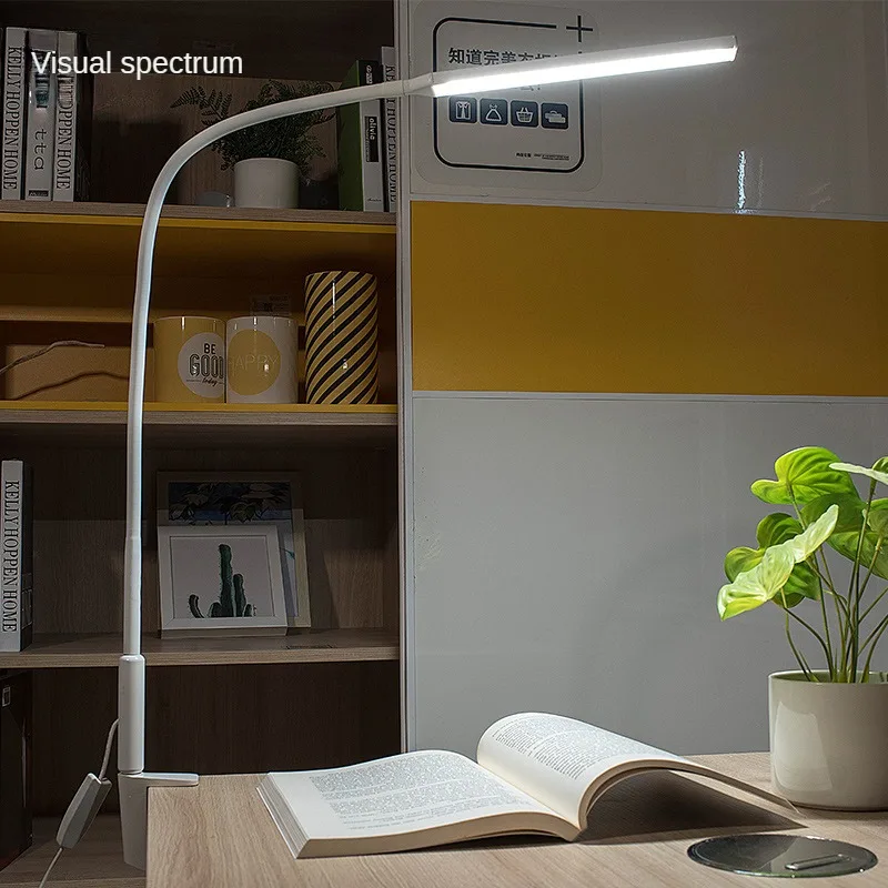 

Clip Desk Lamp LED Eye-Protection Desk College Student Bedroom Bedside Drawing Laptop Office Work Long-Arm Clamp Type Desk Lamps