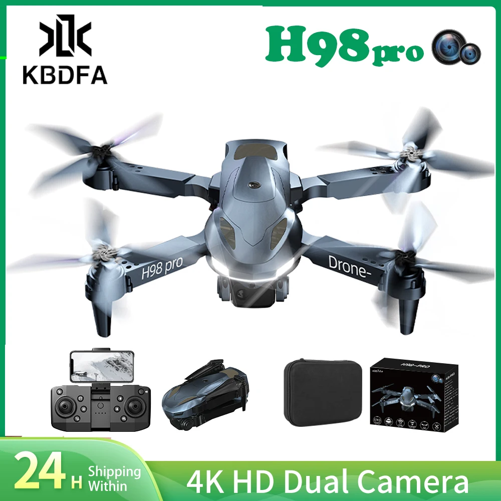 

Квадрокоптер KBDFA H98 4K HD с двойной камерой, профессиональный Дрон с оптическим потоком, позиционирование препятствий, дистанционное управление, игрушка