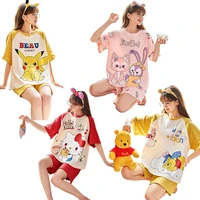 hello kitty pajamas suit kawaii cartoon linabell doraemon crayon anime summer ladies short sleeved shorts home service wholesale