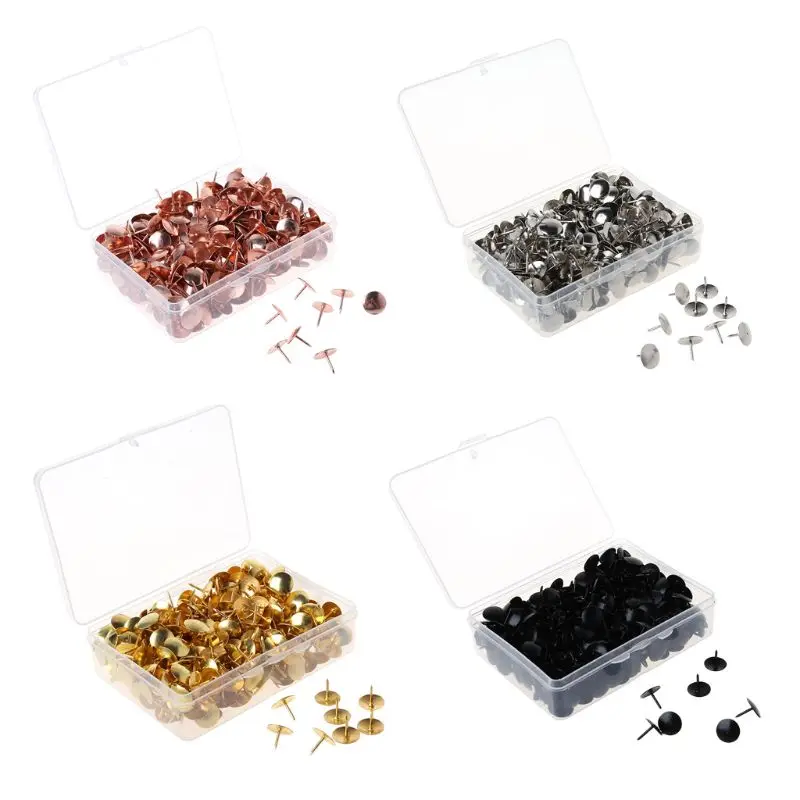 

400pcs Metal Thumbtack Drawing Pins Pushpin Cork Board Photo Wall Map Markers Office Supply