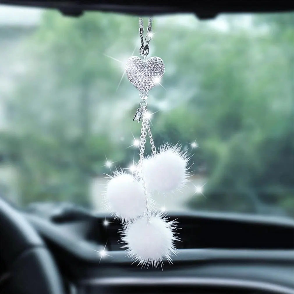

Hair Ball Fashion Car View Mirror Home Decoration Cars Lucky Vehicle Hanging Pendant Mini Car Accessories Inner Ornament