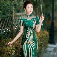 2022 retro sexy lace cheongsam dress woman chinese style party qipao cheongsam qipao elegant party dress modern cheongsam dress