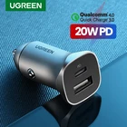 Ugreen Быстрая зарядка 4,0 3,0 QC USB Автомобильное зарядное устройство для Xiaomi QC4.0 QC3.0 18 Вт USB C PD автомобильная зарядка для huawei samsung зарядное устройство для iPhone 11Pro Max X Xs Xr 8 Plus iPad Pro US
