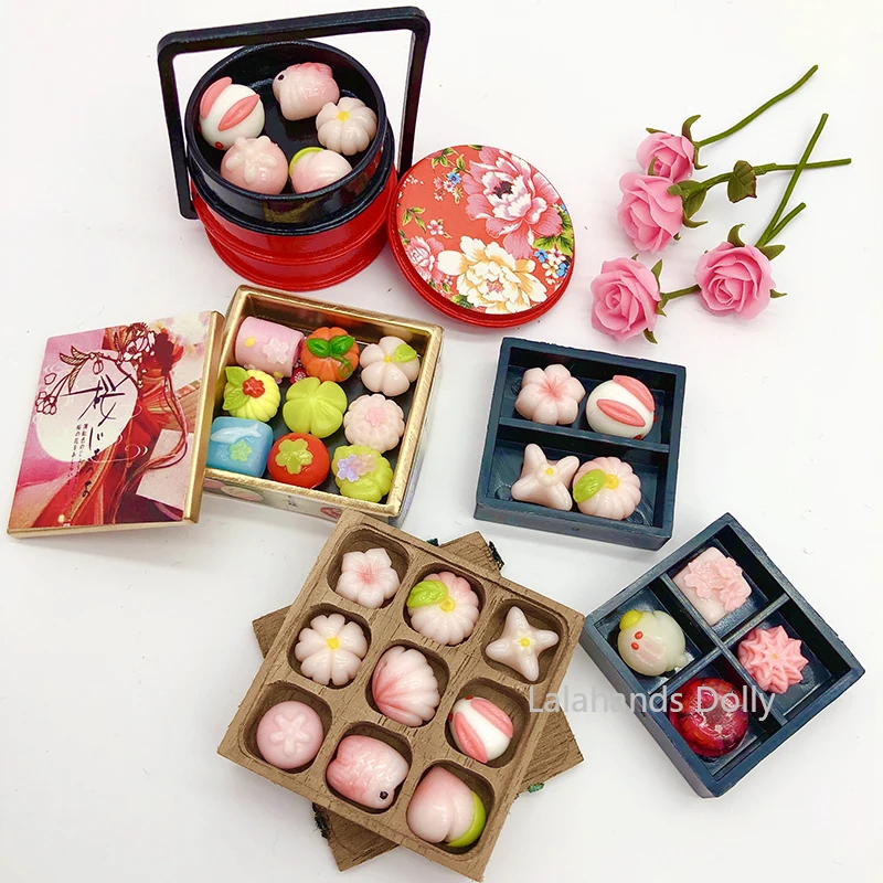 

1:12 миниатюрная коробка для кукольного домика с имитацией фруктов/печенья/коробка для печенья, модель для кукольного домика, еда, игрушки дл...