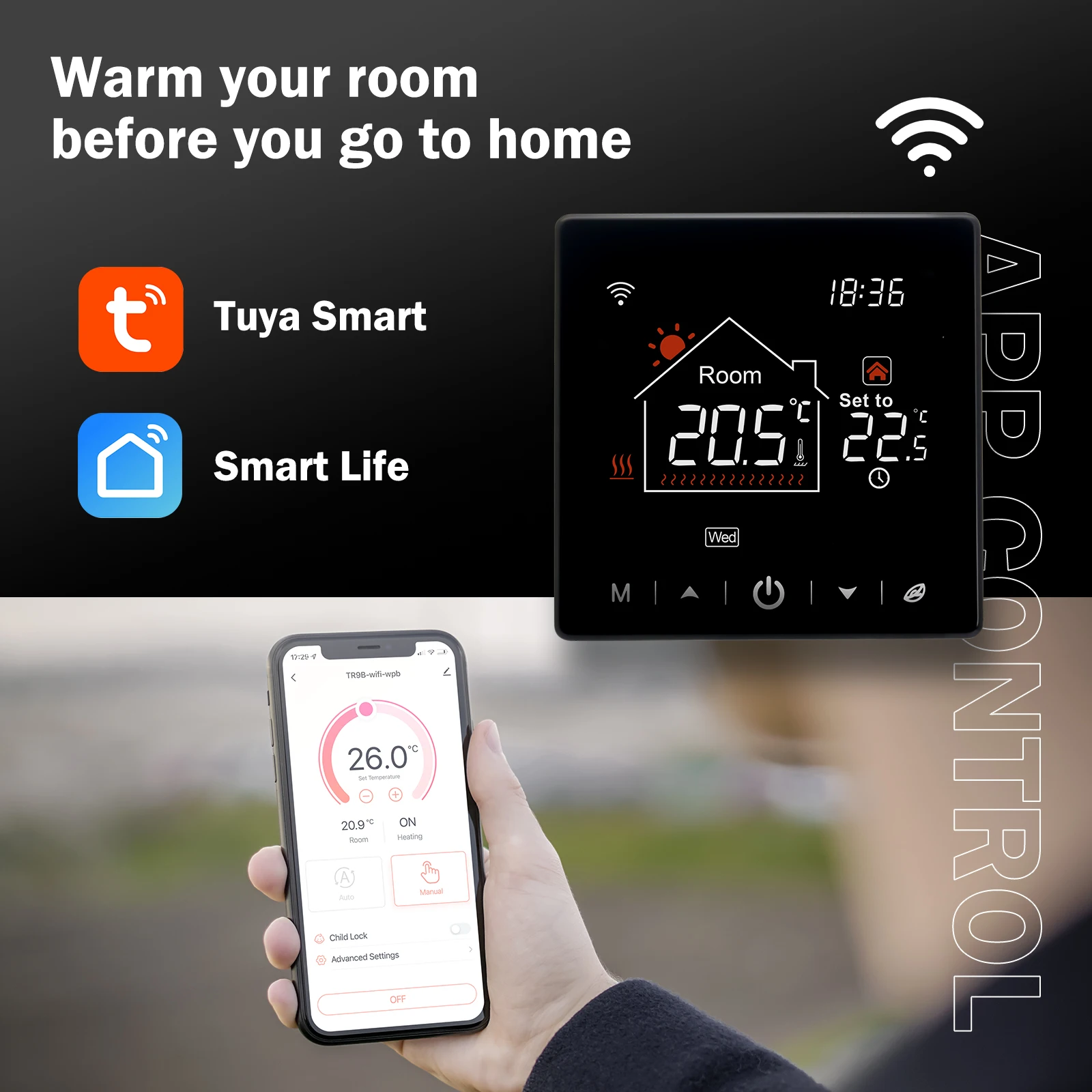 Beok WiFi Thermostat Temperature Controller for Gas Boiler Tuya Thermostato Smart Room Heating Works with Alexa Google Home - купить по