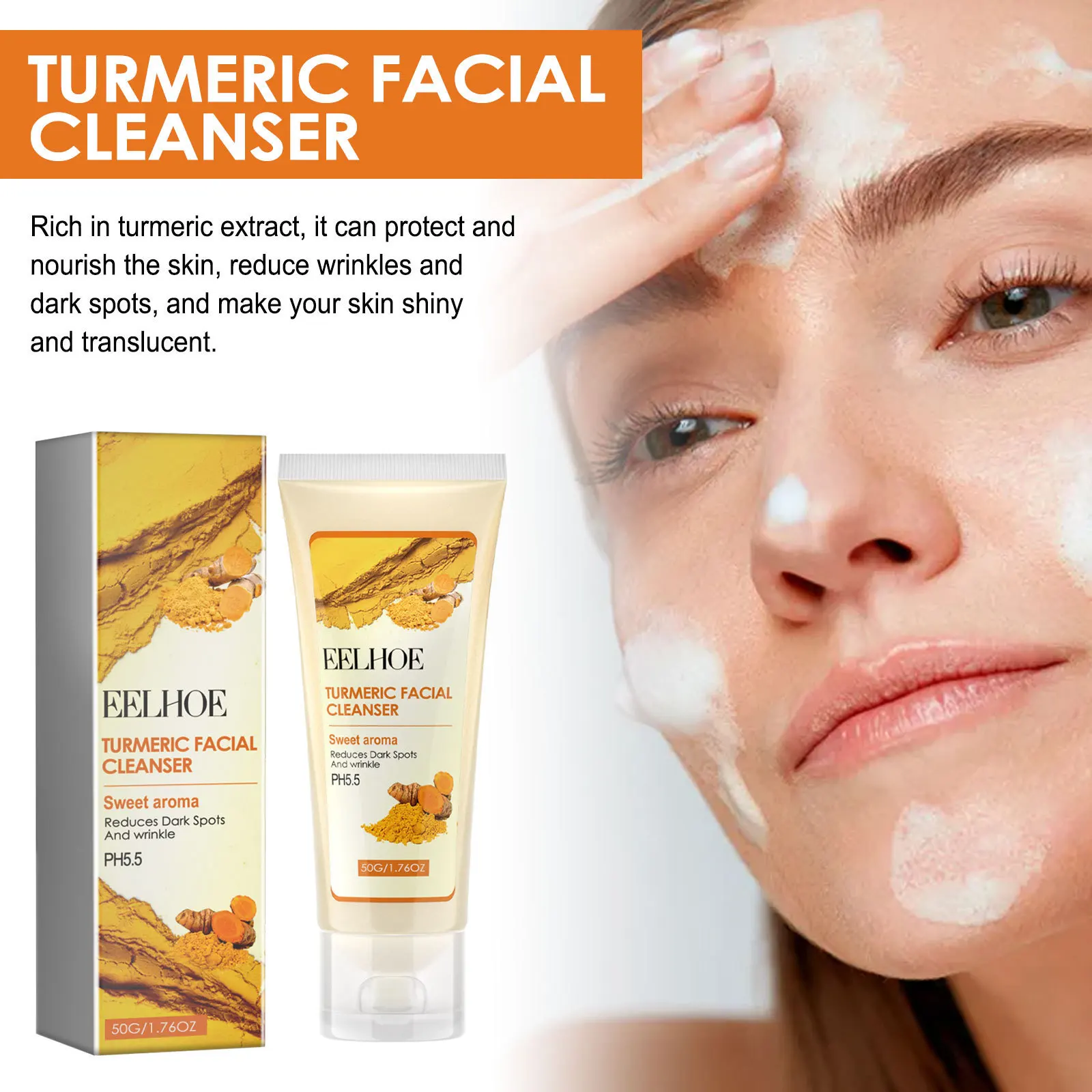 Очищающее средство для лица с куркумой увлажняющее контроль жирности сужение