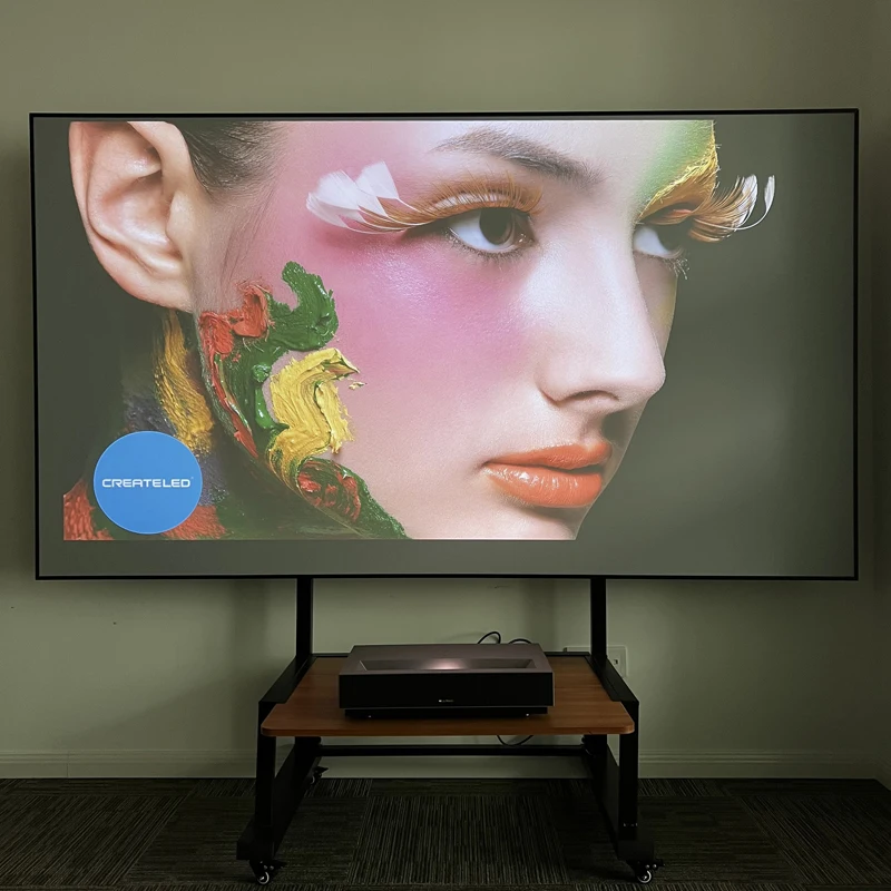 

Yovanxer Screen for UST Projector 150 Inch Grey Diamond Crystal with 1cm Fixed Frame Projection Curtain