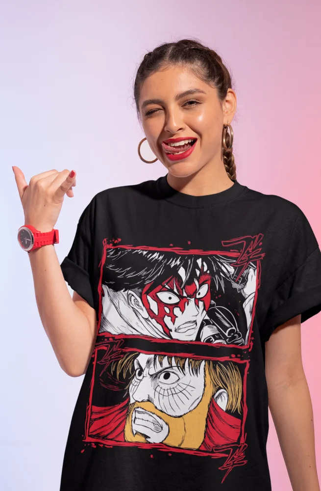 Мягкая Черная Подарочная футболка с изображением аниме