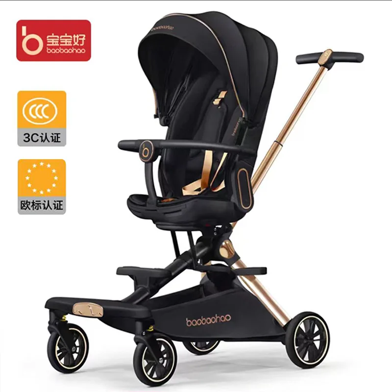Фото V16 Baby Walker Легкие детские коляски могут сидеть или лежать Складная двусторонняя высокая пейзажная коляска для новорожденных №3