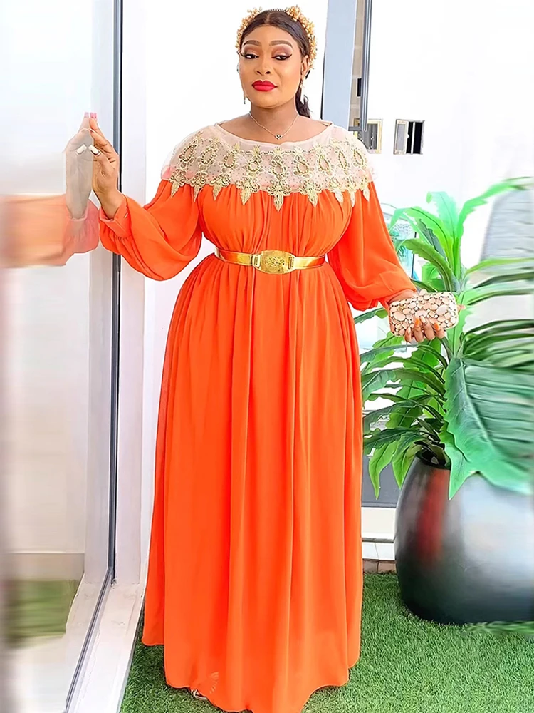 Шифоновые платья с длинным рукавом африканские женские наряды Дашики Дубай