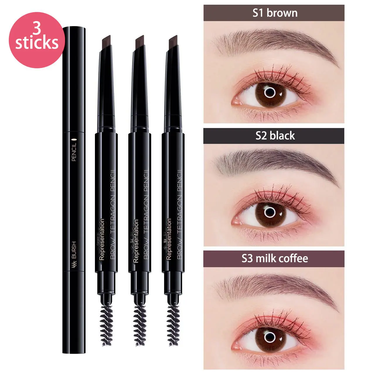 Новый 3-цветный ультратонкий матовый красочный карандаш для подводки глаз
