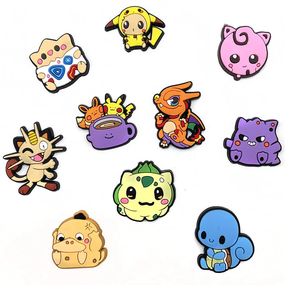 

Pokemon 10 Pieces Creative Cute PVC Shoe Buckle Accessories Cartoon Character Shoes Decoration Charm Kids Party Birthday Gift