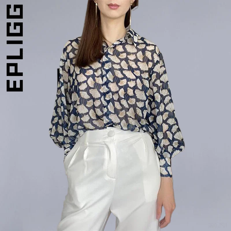 Рубашка Epligg 2022, Женский пикантный элегантный топ в стиле ретро, женские топы с длинным рукавом, базовая женская рубашка, новая женская одежд...