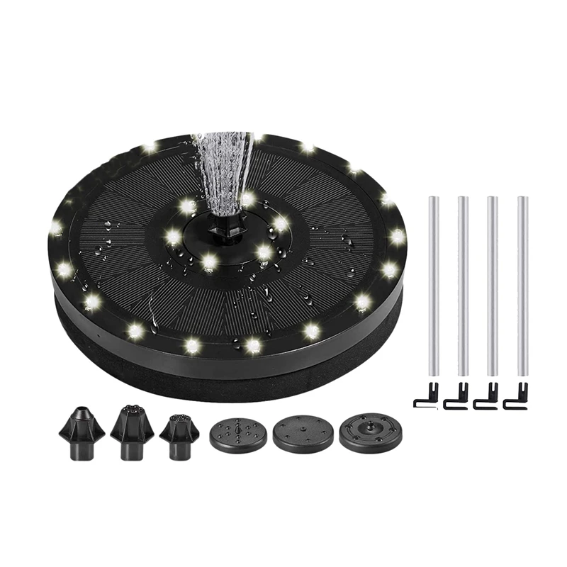 

Solar Fountain Pump 3.5W Powered Circle Garden Floating LED Water Pumps With 8 Nozzles For Outdoor Birdbath Ponds Pool