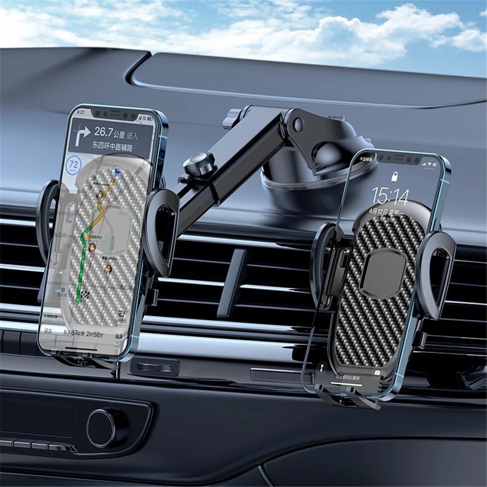 

Sucker Universal Air Vent Car Mount Cell Phone Holder for Car Hands Free Clamp Cradle Vehicle Compatible with All Apple iPhone