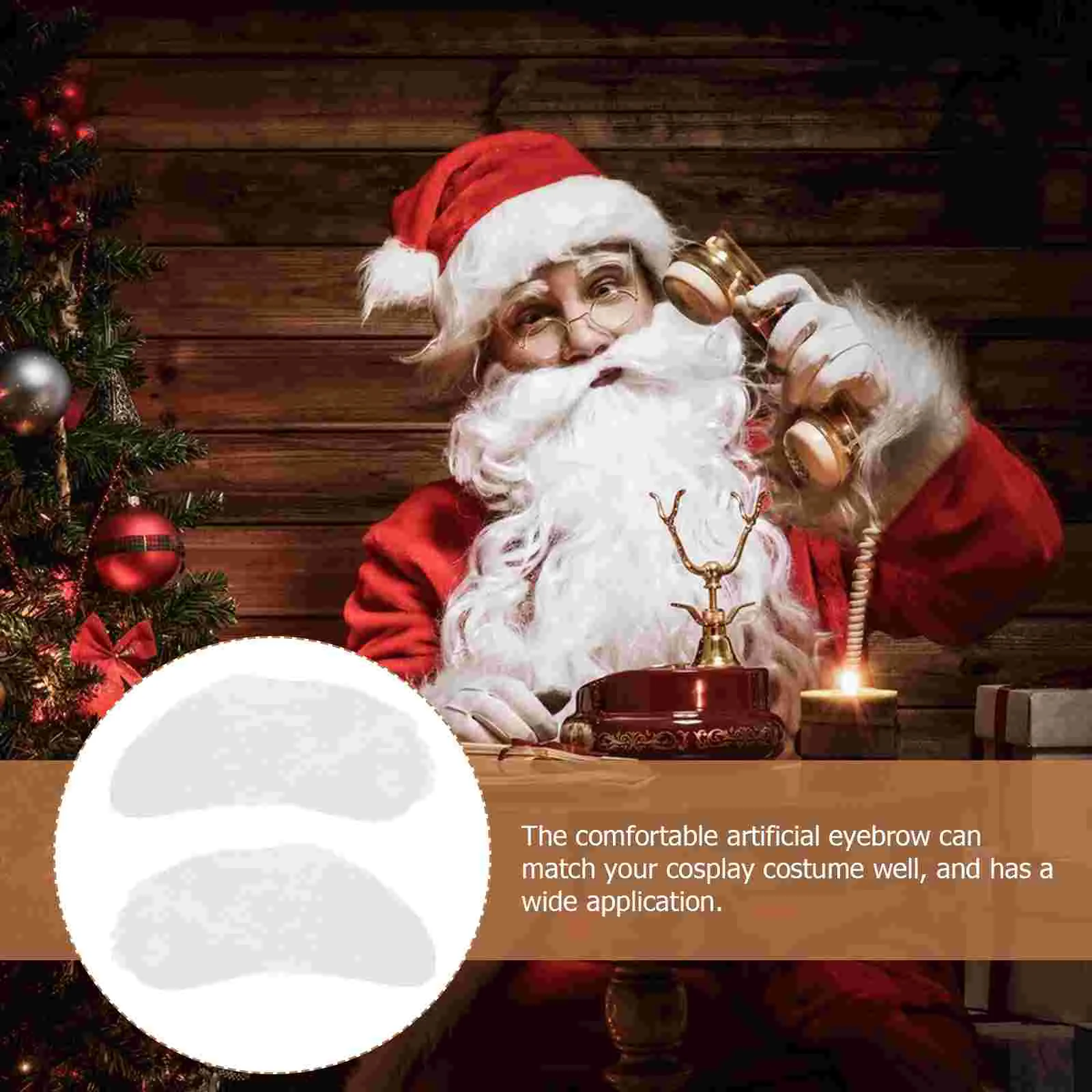 8 пар поддельных реквизитов для бровей Санта-Клауса усы рождественский косплей