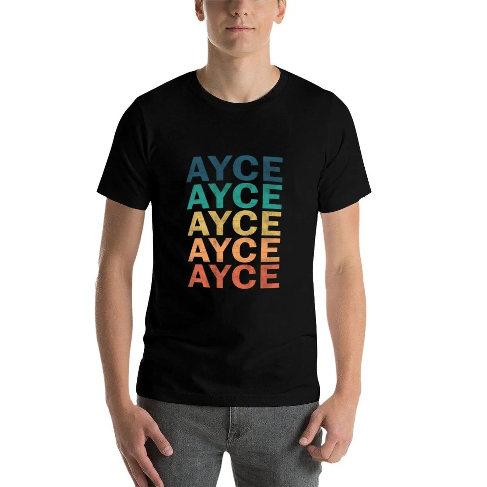 Фото Футболка с именем Ayce - винтажная ретро-футболка с именем Ayce, подарочный сувенир, забавная футболка, мужская футболка, хлопковая забавная футболка для мужчин №3