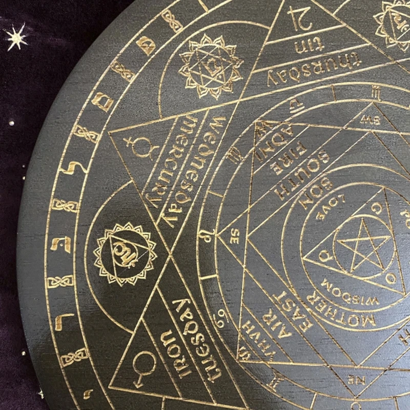 Маятниковая доска для гадания ведьмы кристалл семи чакр энергетический диск дуб