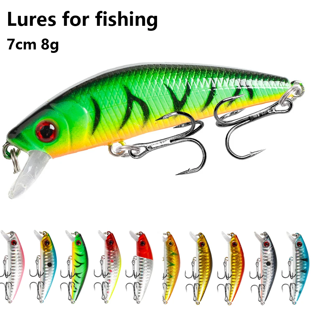 

1PCS Minnow Fishing Lure 7cm/8g Floating Hard Bait Wobbler Bait Crankbait Carp Striped Bass Pesca Fishing Tackle SwimBait Lure