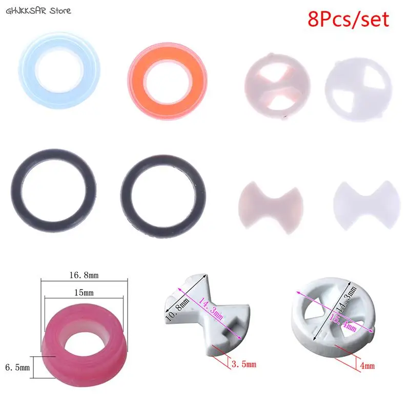 8Pcs/set Ceramic Disc Silicon Washer Insert Turn Replacement 1/2" For Valve Tap hot