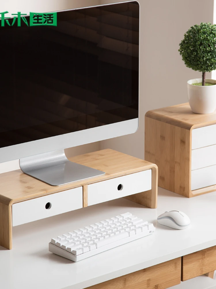 Computer Riser Display Desktop Drawer Storage Box Desk Shelf Notebook Monitor Stand | Boxes & Bins
