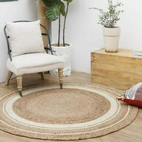 jute rug round jute reversible natural 100 style rug braided modern rustic home decoration