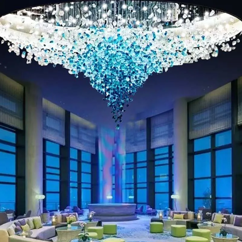 

Modern Luxury Stone Crystal Chandelier Hotel Lobby Exhibition Hall Lighting Home Decor Ceiling Lights Lighting for Living Room