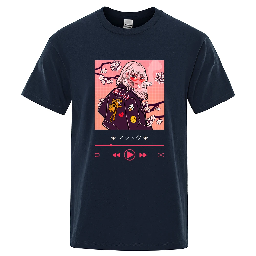 

Vaporwave Style Streetwear Male T Shirt Oversized High Quality Tee Clothes Summer Street Cotton Casual Loose T-Shirts Men