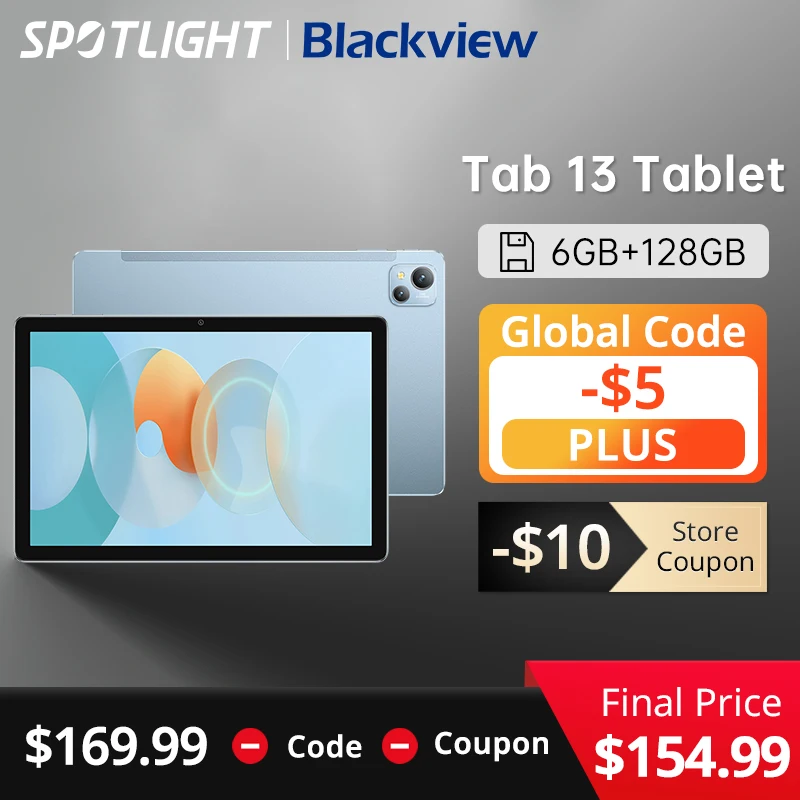  Blackview Tab 13 Tablet Pad 10.1'' FHD+ Display 6GB 128GB MTK Helio G85 Octa core PC Mode 7280mAh  13MP Camera Android 12 