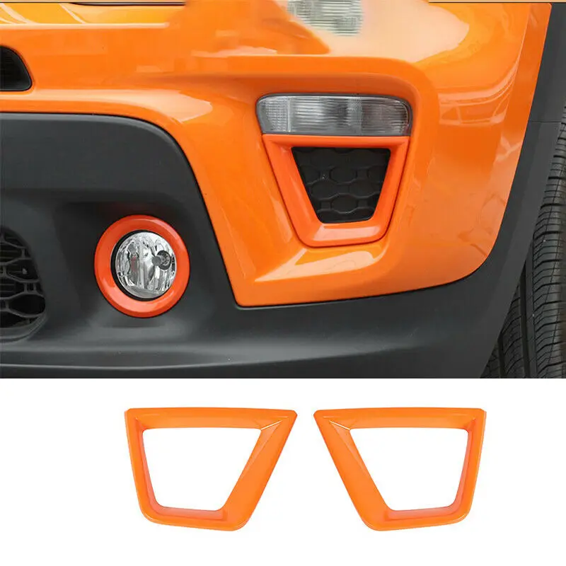 

Fit For Jeep Renegade 2019 2020 Orange Front Turn Lamp Ring Bezels Cover Trim