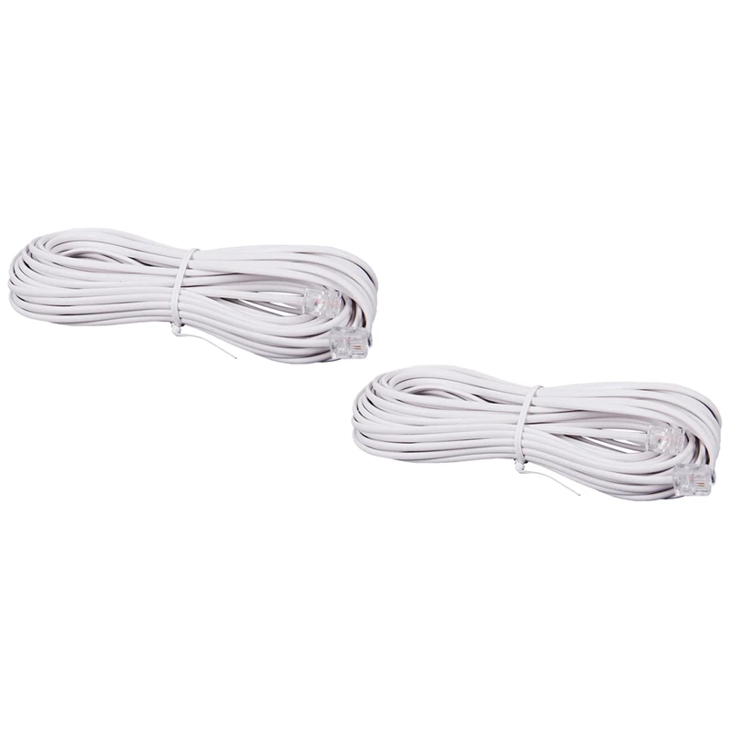 

3Pcs 10M RJ11 Telephone Connector Extension Cable White