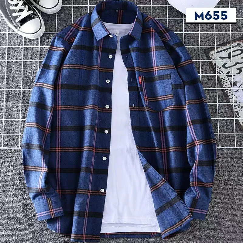 

2022 Men Plaid 100% Cotton Shirt Spring Autumn Men Casual Shirts Long Sleeve Chemise Homme Male Check Shirts Plus Size 4XL 5XL