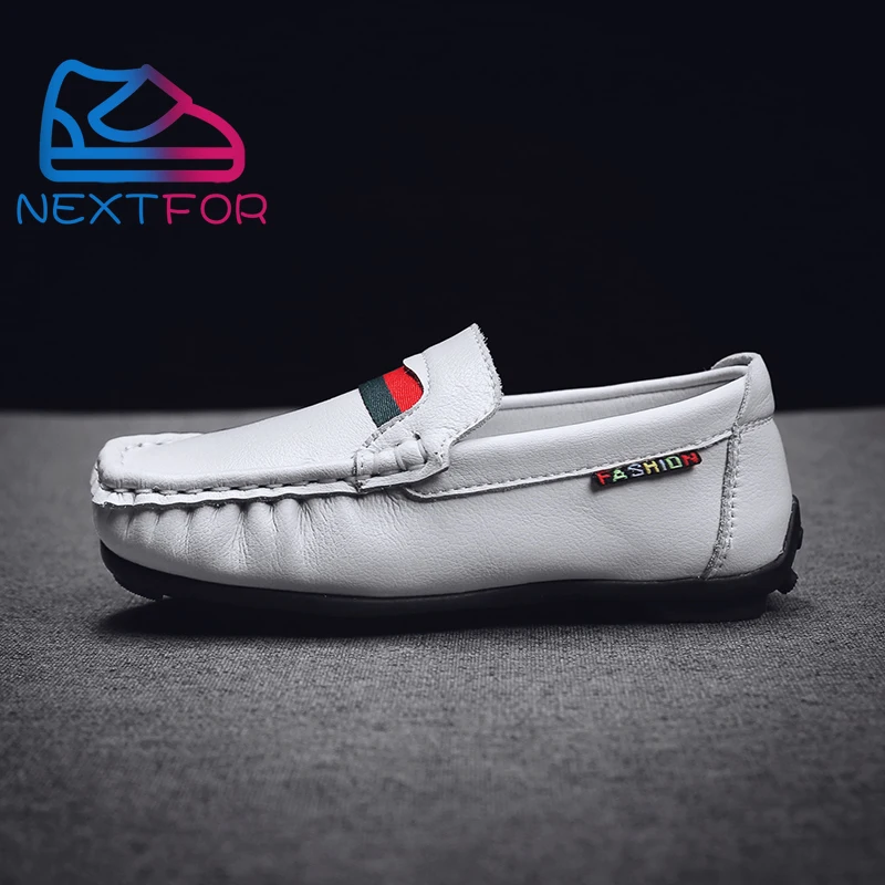 

Best Selling Doudou Childrens Shoes Big and Small Childrens Casual Leather Shoes Black White Slip-on Running Boy Sport Shoes
