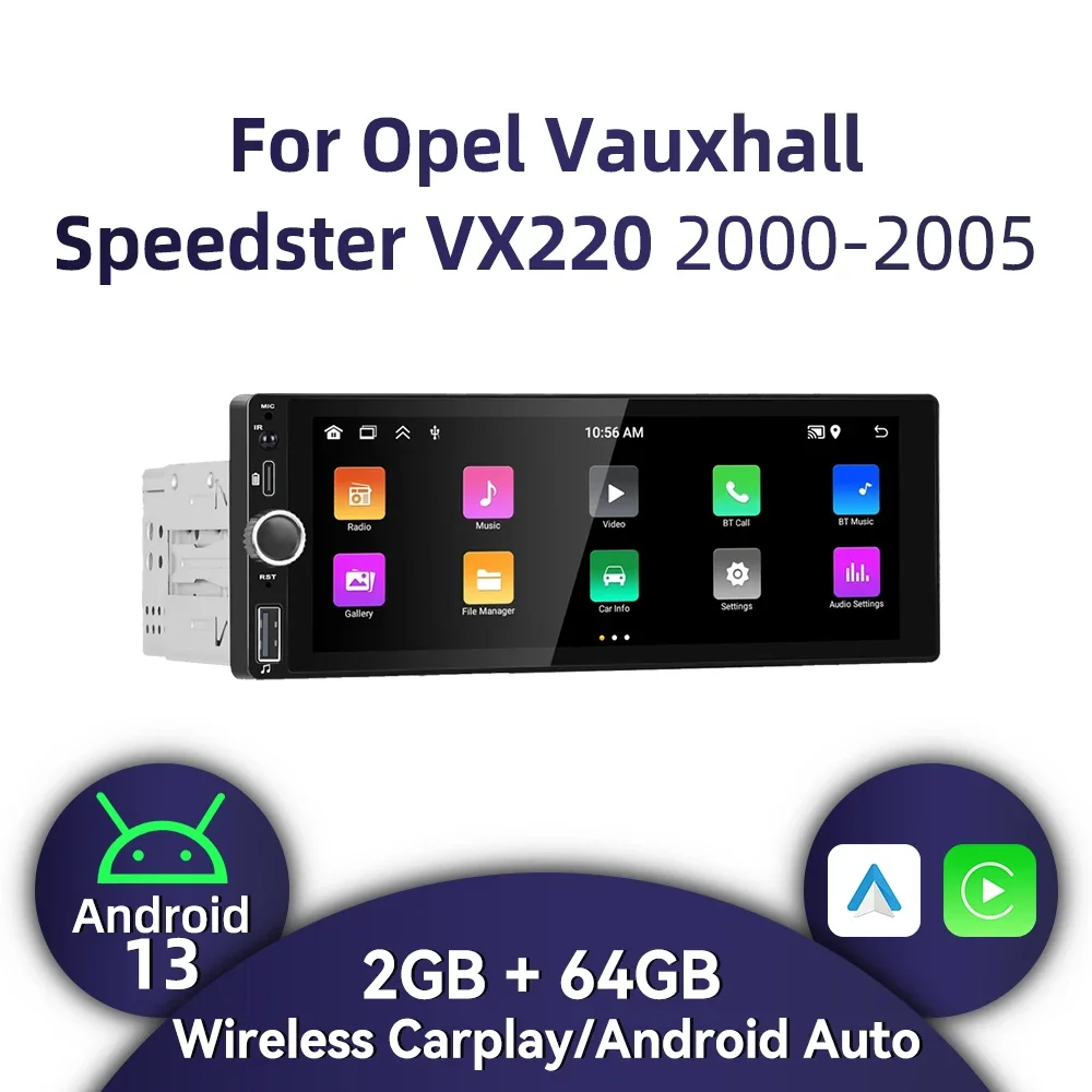 Автомобильный радиоприемник 1 Din Android для Opel Vauxhall Speedster VX220 2000-2005 6 86 дюйма стерео