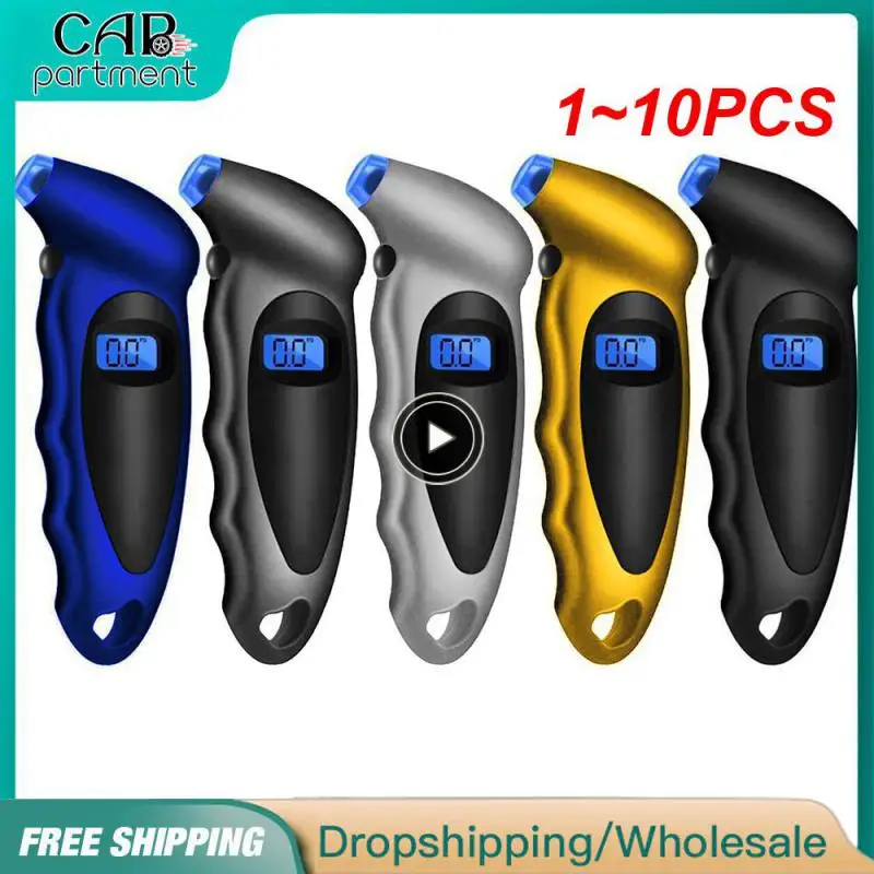 

1 ~ 10 шт., цифровой автомобильный манометр давления в шинах с ЖК-дисплеем