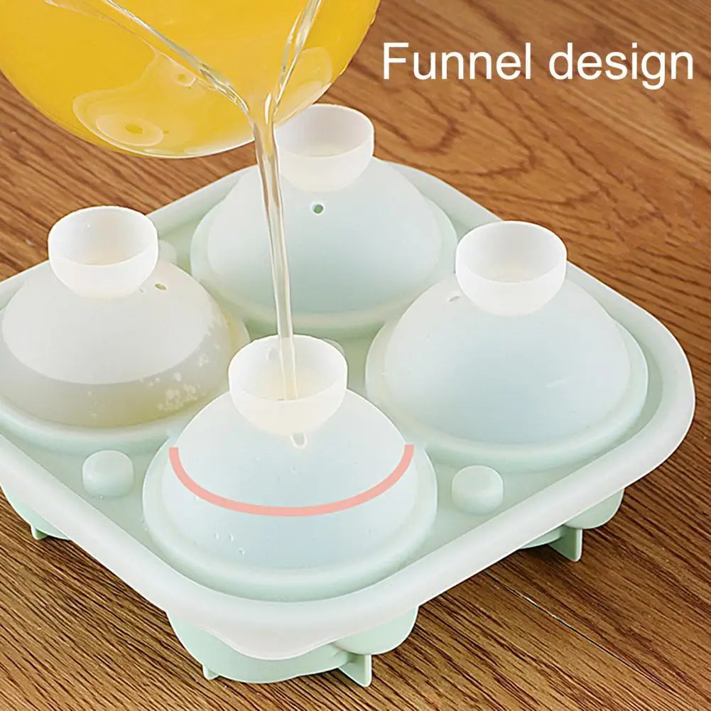

Excellent Silicone BPA Free 4-Hole Rose Flower Ice Tray DIY Cocktail Gadget for Dessert Shop Ice Cube Tray Ice Ball Maker