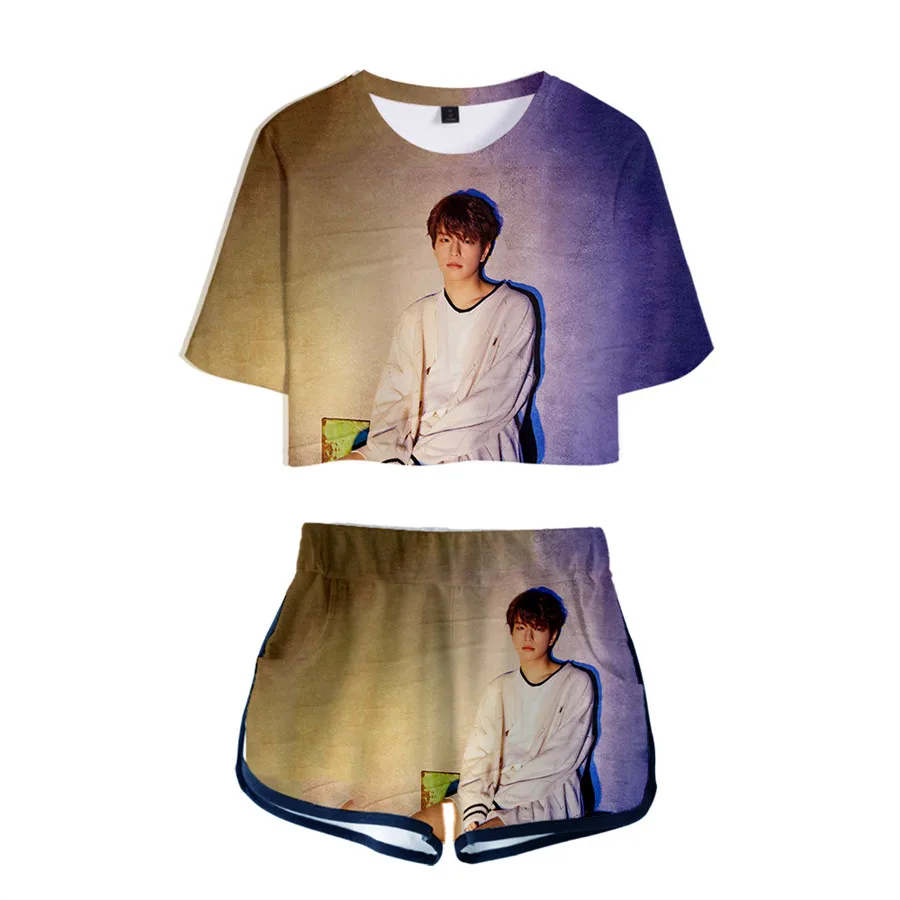 Kpop Stray Kids SKZ комплект из футболки и шортов Модный Harajuku сексуальные Клубные наряды