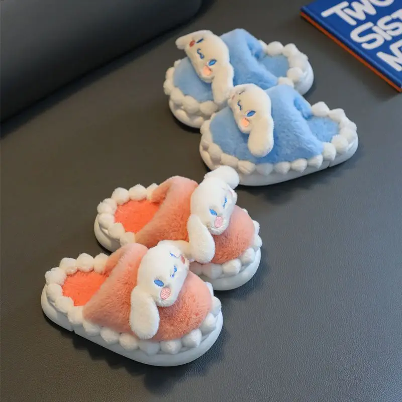 Шлепанцы Cinnamoroll хлопковые для девочек симпатичные детские домашние Нескользящие