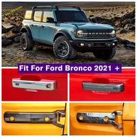 accessories tailgate hinges rear door hinge liftgate handle catch cap cover trim for ford bronco 2021 2022 chrome carbon fiber