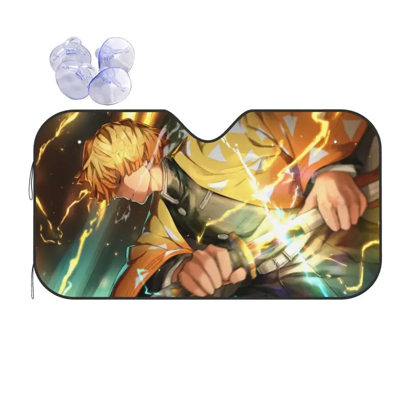 

Ghost Slayer Anime Car Sunshade Cartoon Animation Car Sunscreen UV Protection Auto Parts Decorative Sunshade