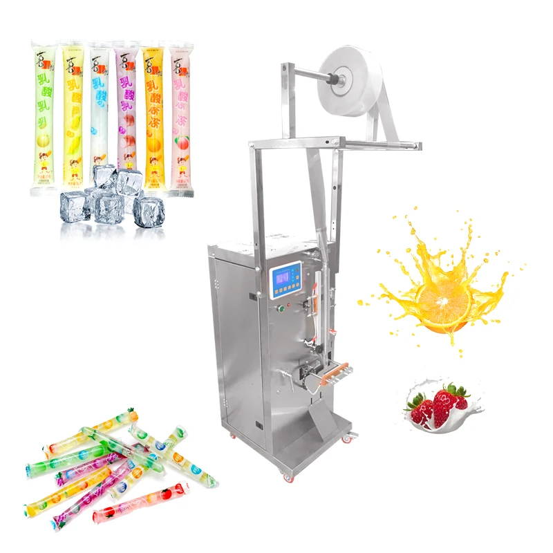 

Automatic Ice Lolly Bar Popsicle Ice Pop Ice Cream Stick Sachet Bags Liquid Filling and Sealing Packing Packaging Machine
